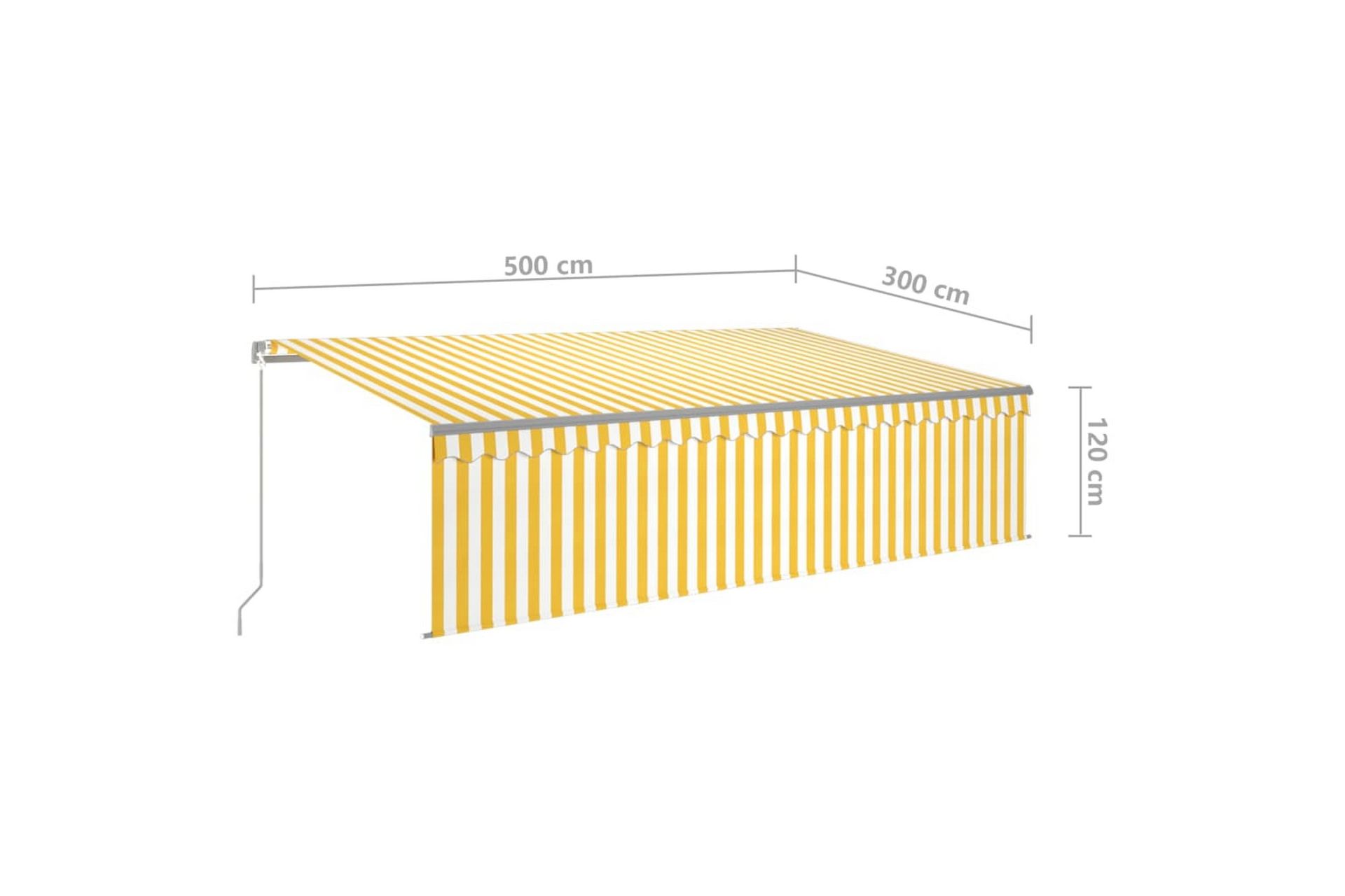 Manuaalisesti kelattava markiisi verhoilla 5x3 m - Puutarhakalusteet - Aurinkosuoja - Markiisi