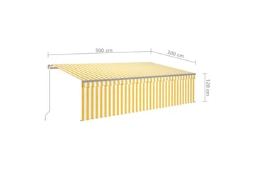 Manuaalisesti kelattava markiisi verhoilla 5x3 m - Puutarhakalusteet - Aurinkosuoja - Markiisi