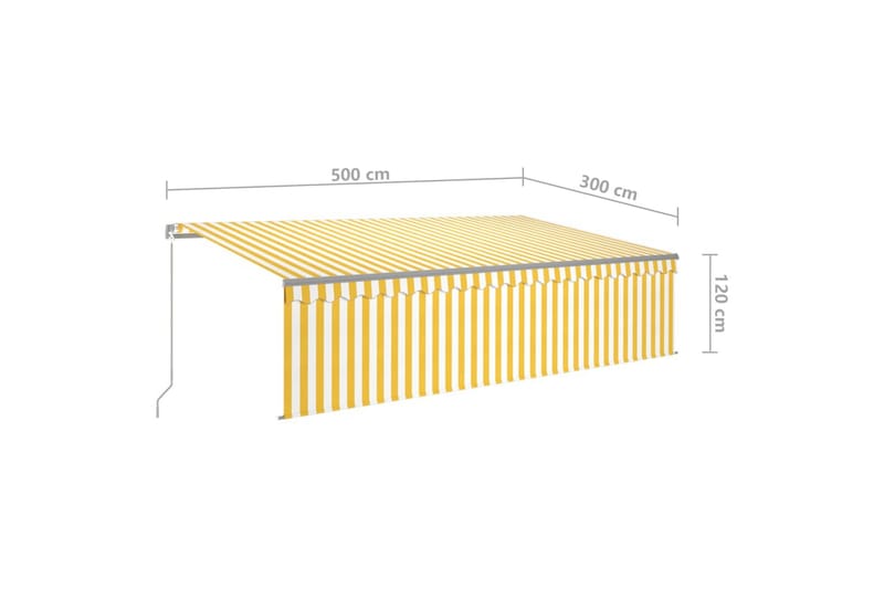 Manuaalisesti kelattava markiisi verhoilla 5x3 m - Puutarhakalusteet - Aurinkosuoja - Markiisi
