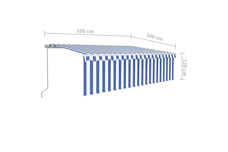 Manuaalisesti kelattava markiisi verhoilla 5x3 m - Puutarhakalusteet - Aurinkosuoja - Markiisi