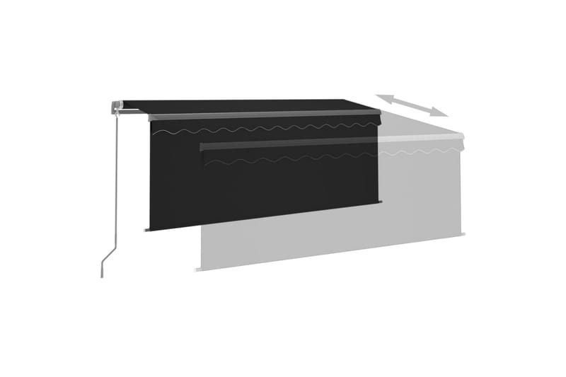 Manuaalisesti kelattava markiisi verho/LED 3x2,5 m - Puutarhakalusteet - Aurinkosuoja - Markiisi