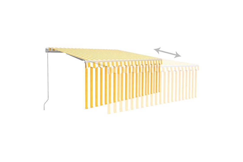 Manuaalisesti kelattava markiisi verho/LED 3x2,5 m - Puutarhakalusteet - Aurinkosuoja - Markiisi