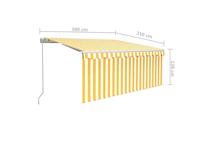Manuaalisesti kelattava markiisi verho/LED 3x2,5 m - Markiisi
 - Ikkunamarkiisi - Ikkunatarvikkeet