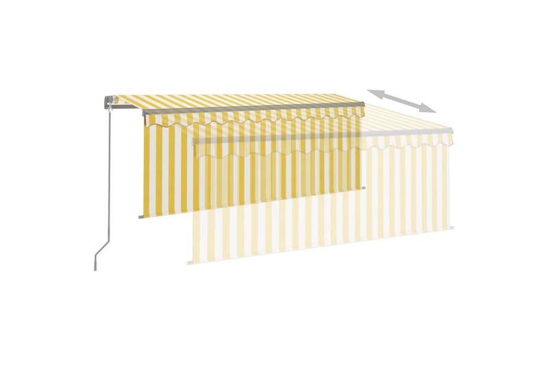 Manuaalisesti kelattava markiisi verho/LED 3x2,5 m - Puutarhakalusteet - Aurinkosuoja - Markiisi