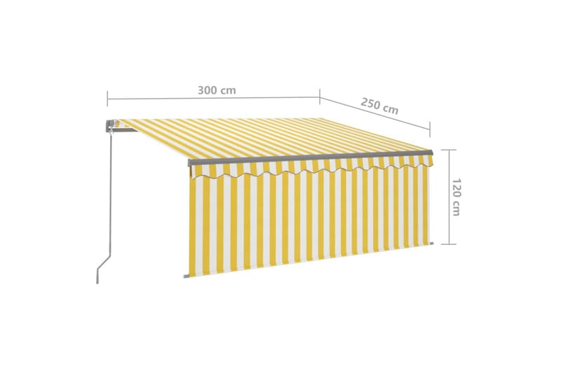 Manuaalisesti kelattava markiisi verho/LED 3x2,5 m - Puutarhakalusteet - Aurinkosuoja - Markiisi