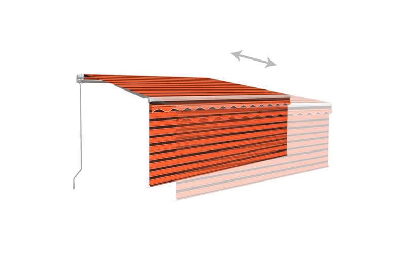 Manuaalisesti kelattava markiisi verho/LED 3x2,5m - Puutarhakalusteet - Aurinkosuoja - Markiisi