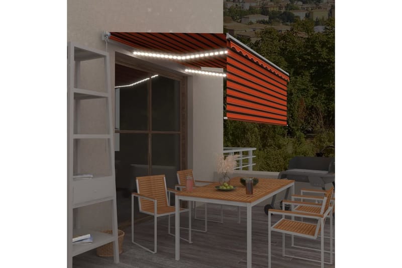 Manuaalisesti kelattava markiisi verho/LED 3x2,5m - Puutarhakalusteet - Aurinkosuoja - Markiisi