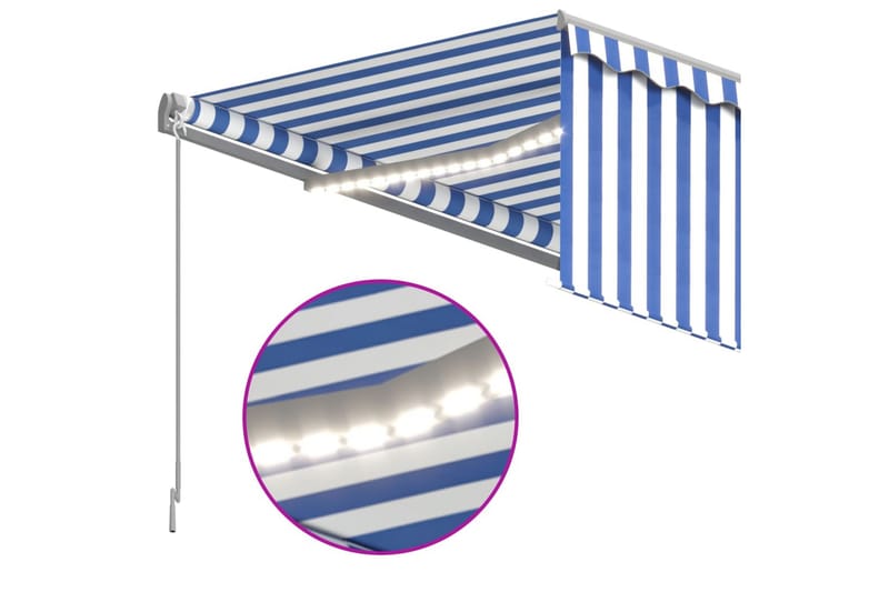 Manuaalisesti kelattava markiisi verho/LED 3x2,5m - Puutarhakalusteet - Aurinkosuoja - Markiisi