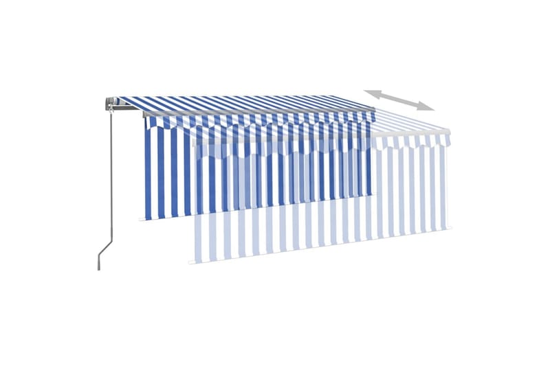 Manuaalisesti kelattava markiisi verho/LED 3x2,5m - Puutarhakalusteet - Aurinkosuoja - Markiisi