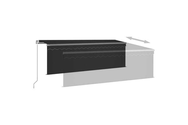 Manuaalisesti kelattava markiisi verho/LED 4,5x3 m - Antrasiitti - Puutarhakalusteet - Aurinkosuoja - Markiisi
