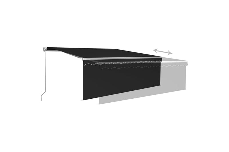 Manuaalisesti kelattava markiisi verho/LED 4,5x3 m - Puutarhakalusteet - Aurinkosuoja - Markiisi