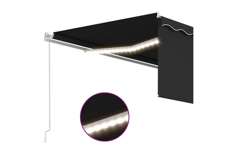 Manuaalisesti kelattava markiisi verho/LED 4,5x3 m - Puutarhakalusteet - Aurinkosuoja - Markiisi