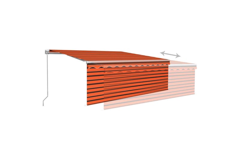 Manuaalisesti kelattava markiisi verho/LED 4,5x3m - Puutarhakalusteet - Aurinkosuoja - Markiisi