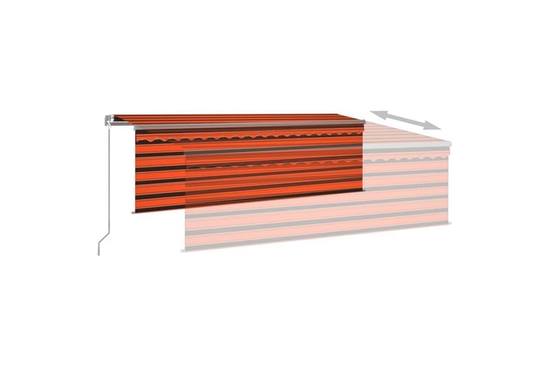 Manuaalisesti kelattava markiisi verho/LED 4,5x3m - Puutarhakalusteet - Aurinkosuoja - Markiisi