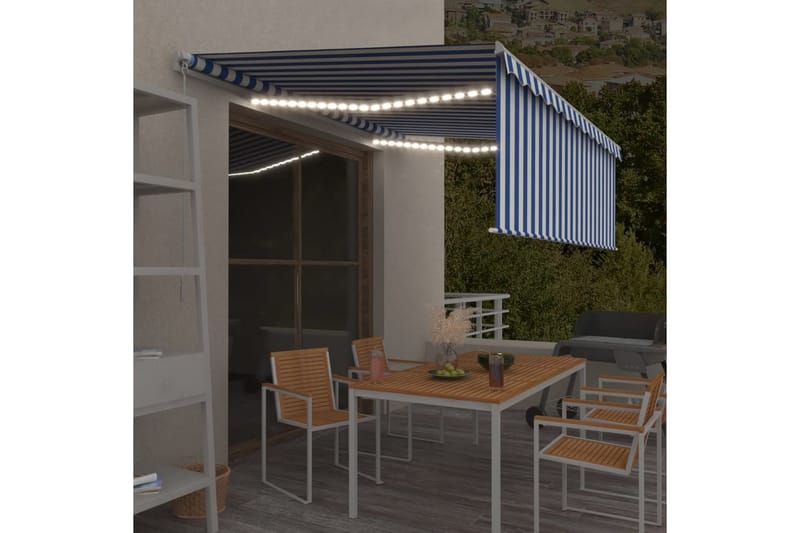 Manuaalisesti kelattava markiisi verho/LED 4x3 m - Puutarhakalusteet - Aurinkosuoja - Markiisi