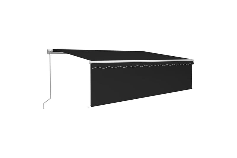 Manuaalisesti kelattava markiisi verho/LED 5x3 m antrasiitti - Puutarhakalusteet - Aurinkosuoja - Markiisi
