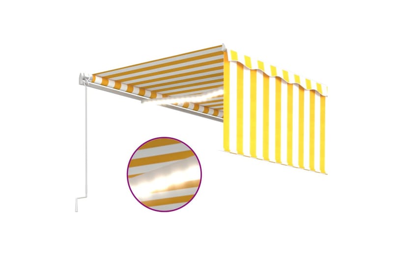 Manuaalisesti kelattava markiisi verho/LED 5x3 m - Puutarhakalusteet - Aurinkosuoja - Markiisi