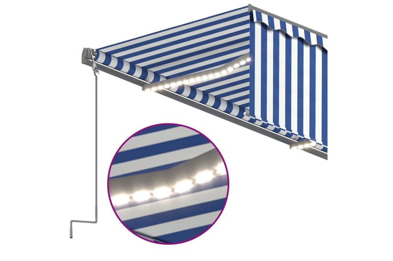 Manuaalisesti kelattava markiisi verho/LED 5x3 m - Puutarhakalusteet - Aurinkosuoja - Markiisi