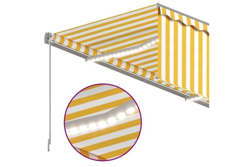 Manuaalisesti kelattava markiisi verhot/LED 4x3m - Puutarhakalusteet - Aurinkosuoja - Markiisi