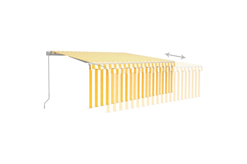 Manuaalisesti kelattava markiisi verhot/LED 4x3m - Puutarhakalusteet - Aurinkosuoja - Markiisi