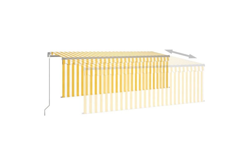 Manuaalisesti kelattava markiisi verhot/LED 4x3m - Puutarhakalusteet - Aurinkosuoja - Markiisi