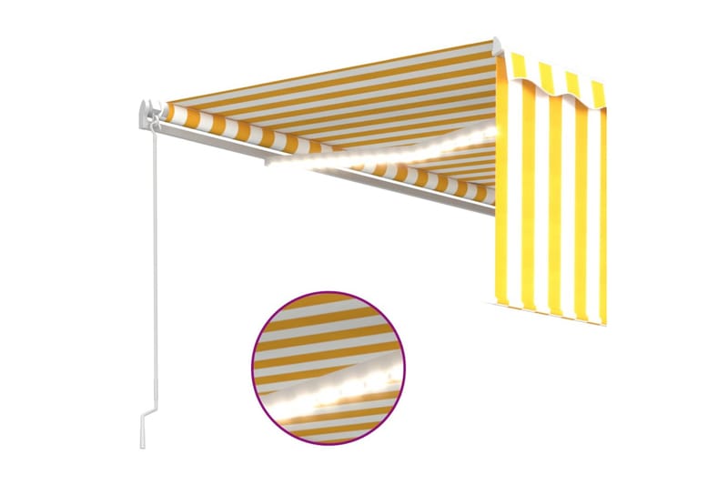 Manuaalisesti kelattava markiisi verhot/LED 4x3m - Puutarhakalusteet - Aurinkosuoja - Markiisi