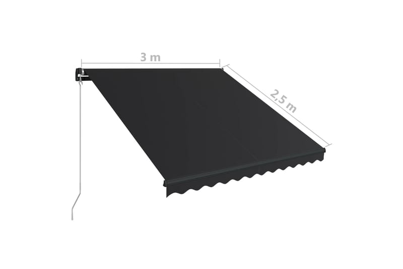 Manuaalisesti sisäänkelattava markiisi 300x250cm antrasiitti - Harmaa - Puutarhakalusteet - Aurinkosuoja - Markiisi
 - Terassimarkiisi