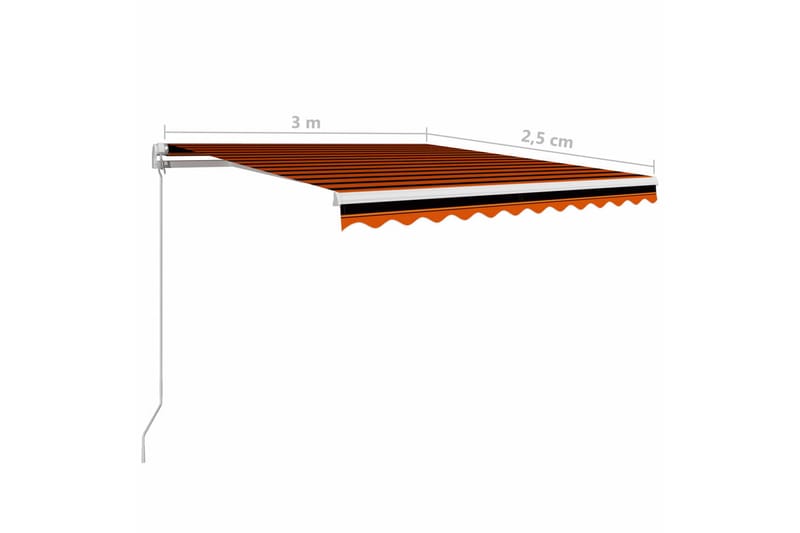 Manuaalisesti sisäänkelattava markiisi 300x250cm - Oranssi - Puutarhakalusteet - Aurinkosuoja - Markiisi
 - Terassimarkiisi