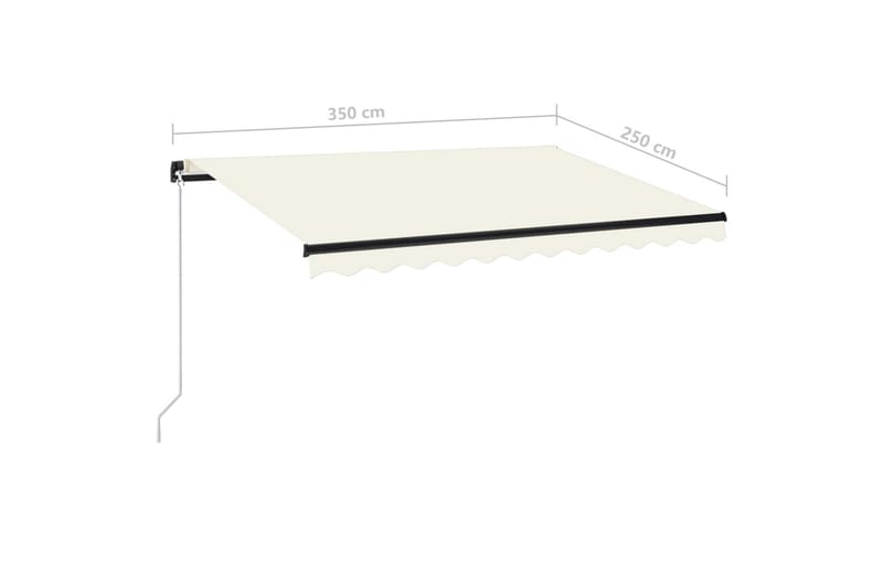 Manuaalisesti sisäänkelattava markiisi 350x250 cm kerma - Puutarhakalusteet - Aurinkosuoja - Markiisi
 - Terassimarkiisi