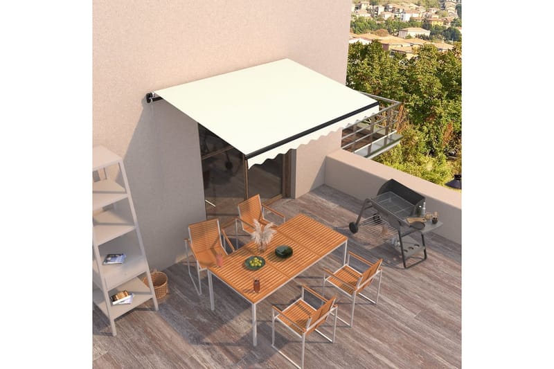 Manuaalisesti sisäänkelattava markiisi 350x250 cm kerma - Puutarhakalusteet - Aurinkosuoja - Markiisi
 - Terassimarkiisi