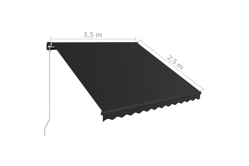 Manuaalisesti sisäänkelattava markiisi 350x250cm antrasiitti - Harmaa - Puutarhakalusteet - Aurinkosuoja - Markiisi
 - Terassimarkiisi