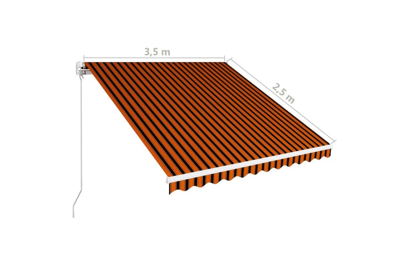 Manuaalisesti sisäänkelattava markiisi 350x250cm - Oranssi - Terassimarkiisi - Markiisi
 - Parvekemarkiisi - Ikkunatarvikkeet