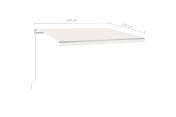 Manuaalisesti sisäänkelattava markiisi 400x350 cm kerma - Puutarhakalusteet - Aurinkosuoja - Markiisi
 - Terassimarkiisi
