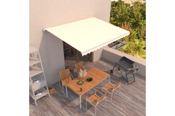 Manuaalisesti sisäänkelattava markiisi 400x350 cm kerma - Puutarhakalusteet - Aurinkosuoja - Markiisi
 - Terassimarkiisi