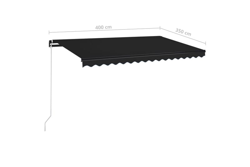 Manuaalisesti sisäänkelattava markiisi 400x350cm antrasiitti - Puutarhakalusteet - Aurinkosuoja - Markiisi
 - Terassimarkiisi