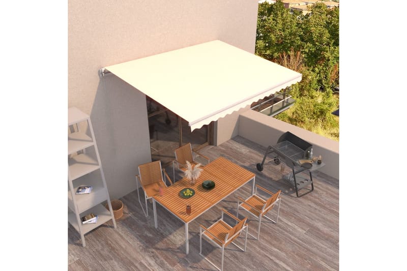 Manuaalisesti sisäänkelattava markiisi 450x300 cm kerma - Puutarhakalusteet - Aurinkosuoja - Markiisi
 - Terassimarkiisi
