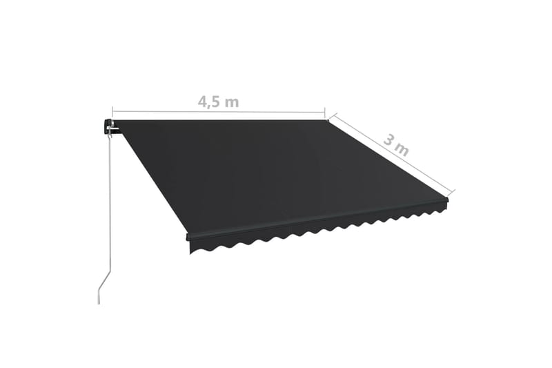 Manuaalisesti sisäänkelattava markiisi 450x300cm antrasiitti - Harmaa - Puutarhakalusteet - Aurinkosuoja - Markiisi
 - Terassimarkiisi