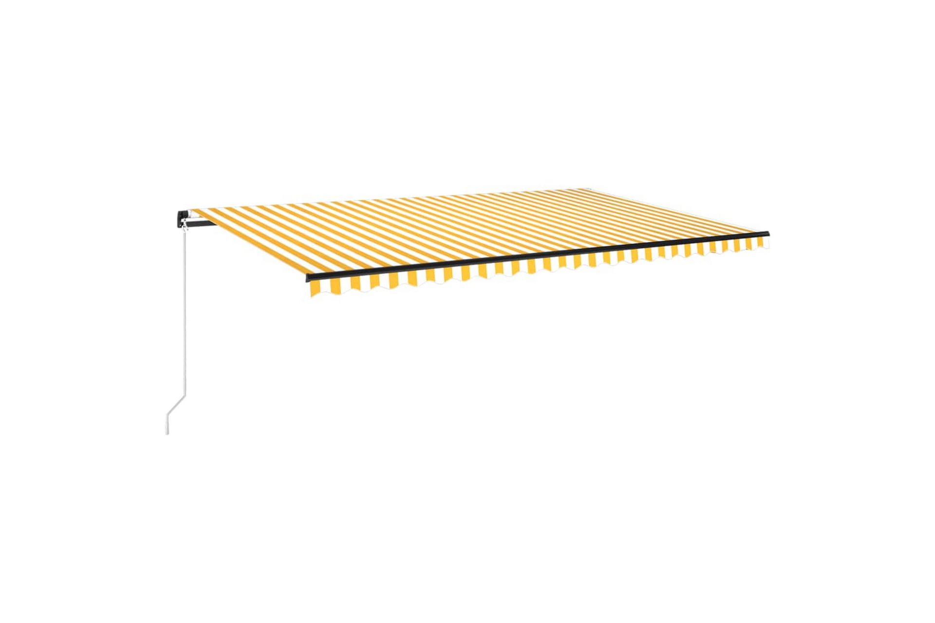 Manuaalisesti sisäänkelattava markiisi 500x350 cm keltavalk. - Puutarhakalusteet - Aurinkosuoja - Markiisi
 - Terassimarkiisi