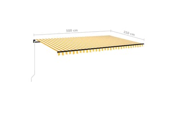 Manuaalisesti sisäänkelattava markiisi 500x350 cm keltavalk. - Puutarhakalusteet - Aurinkosuoja - Markiisi
 - Terassimarkiisi
