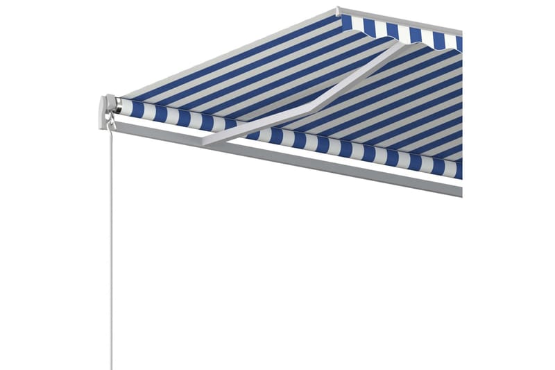 Manuaalisesti sisäänkelattava markiisi 500x350 cm sinivalk. - Puutarhakalusteet - Aurinkosuoja - Markiisi
 - Terassimarkiisi