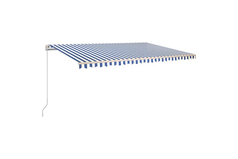 Manuaalisesti sisäänkelattava markiisi 500x350 cm sinivalk. - Puutarhakalusteet - Aurinkosuoja - Markiisi
 - Terassimarkiisi