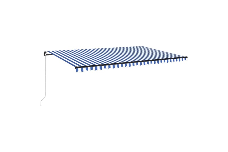 Manuaalisesti sisäänkelattava markiisi 500x350 cm sinivalk. - Puutarhakalusteet - Aurinkosuoja - Markiisi
 - Terassimarkiisi