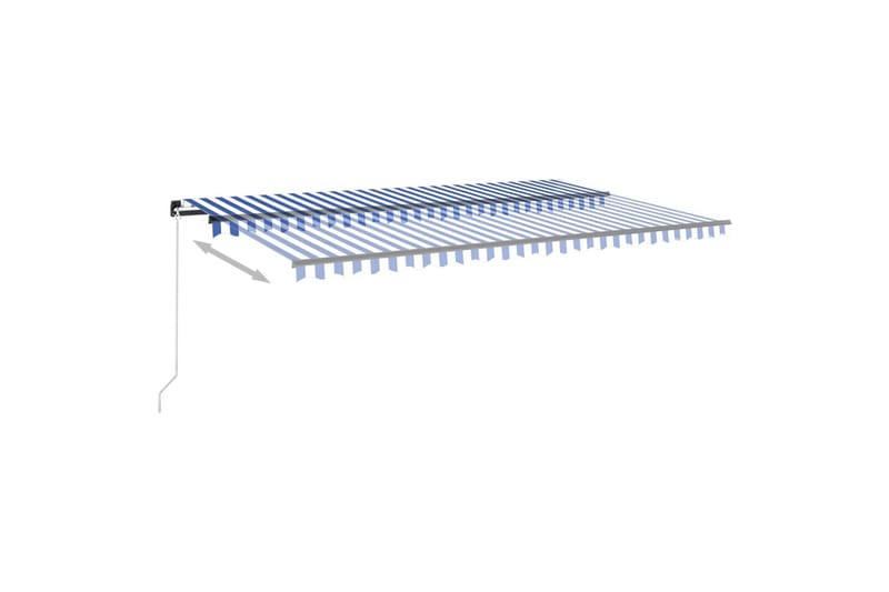 Manuaalisesti sisäänkelattava markiisi 500x350 cm sinivalk. - Puutarhakalusteet - Aurinkosuoja - Markiisi
 - Terassimarkiisi