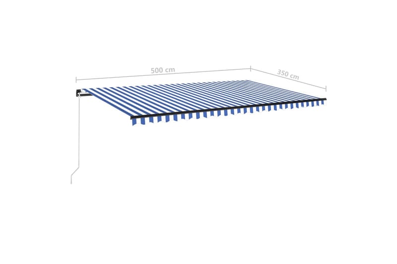 Manuaalisesti sisäänkelattava markiisi 500x350 cm sinivalk. - Puutarhakalusteet - Aurinkosuoja - Markiisi
 - Terassimarkiisi