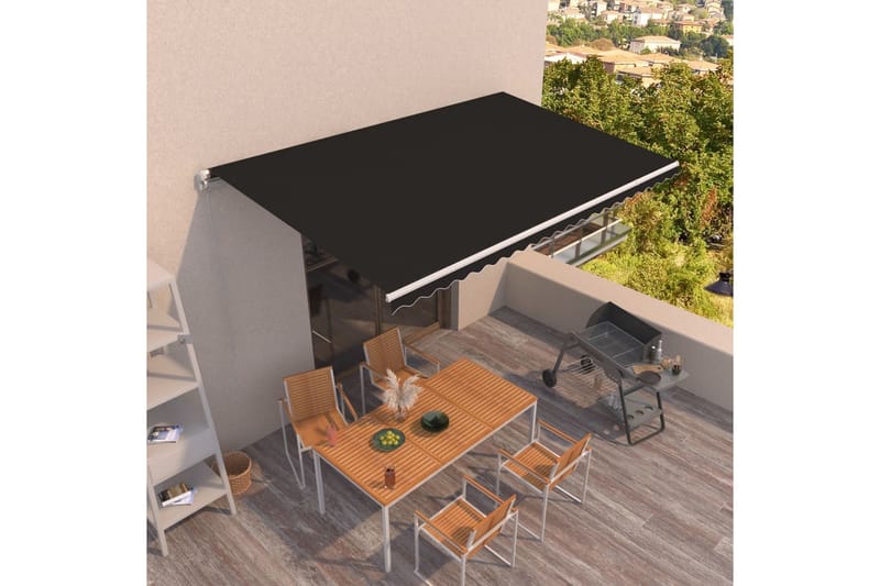 Manuaalisesti sisäänkelattava markiisi 500x350cm antrasiitti - Puutarhakalusteet - Aurinkosuoja - Markiisi
 - Terassimarkiisi