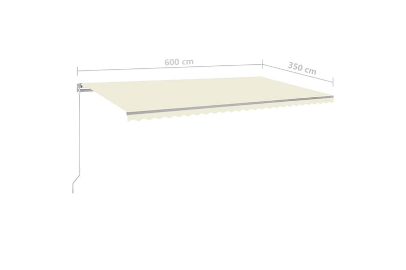 Manuaalisesti sisäänkelattava markiisi 600x350 cm kerma - Puutarhakalusteet - Aurinkosuoja - Markiisi
 - Terassimarkiisi