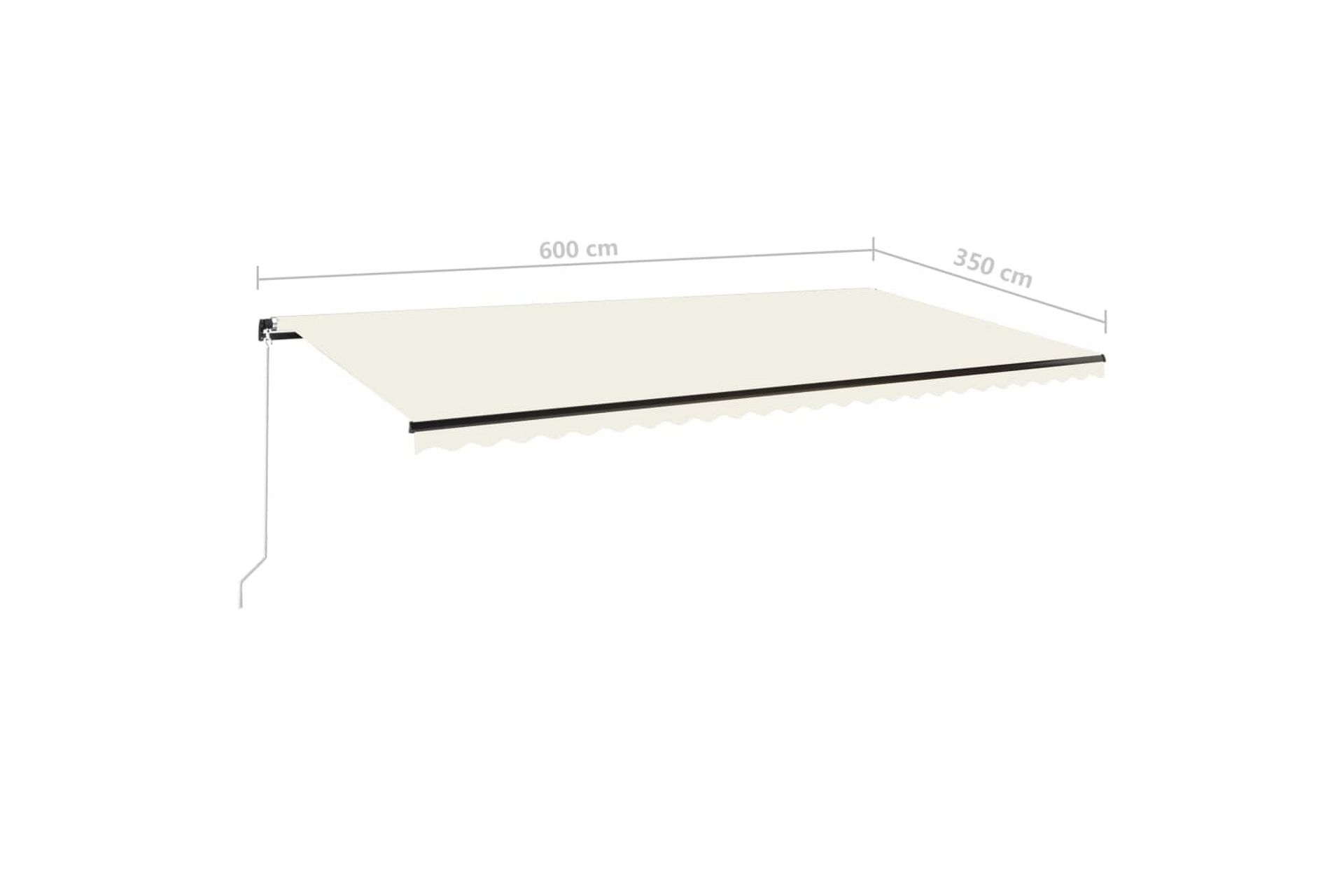 Manuaalisesti sisäänkelattava markiisi 600x350 cm kerma - Puutarhakalusteet - Aurinkosuoja - Markiisi
 - Terassimarkiisi