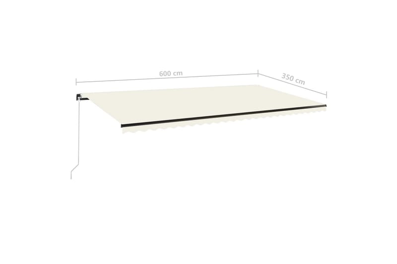 Manuaalisesti sisäänkelattava markiisi 600x350 cm kerma - Puutarhakalusteet - Aurinkosuoja - Markiisi
 - Terassimarkiisi