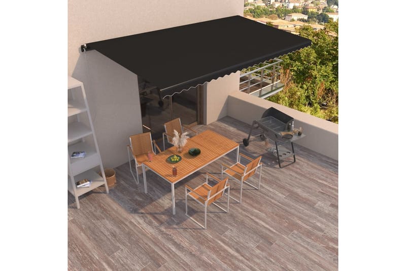 Manuaalisesti sisäänkelattava markiisi 600x350cm antrasiitti - Puutarhakalusteet - Aurinkosuoja - Markiisi
 - Terassimarkiisi