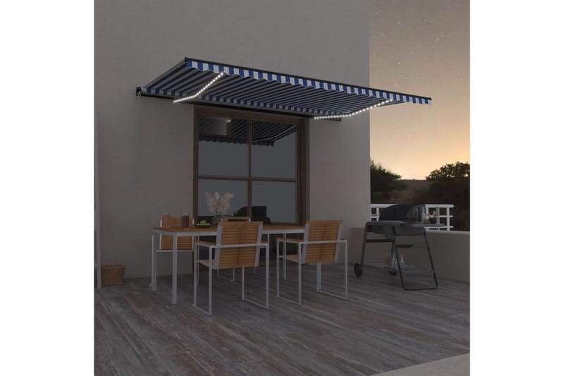 Manuaalisesti sisäänkelattava markiisi LED 500x350 cm - Puutarhakalusteet - Aurinkosuoja - Markiisi
 - Terassimarkiisi